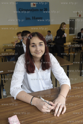 Gdańsk, Przymorze. Egzamin gimnazjalny w Gimnazjum...