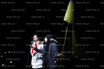 Manifestacja poparcia dla Ukrainy na Placu Solidarnosci...