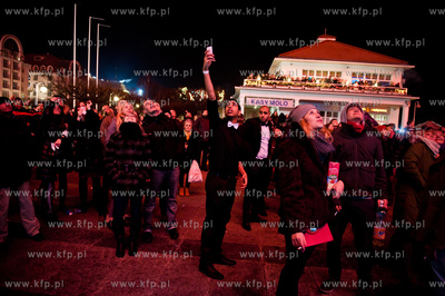 Mieszkancy Sopotu swietuja nadejscie nowego roku. 01.01.2012...