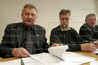 Gdansk, budynek Solidarnosci. Konferencja prasowa przedstawicieli...