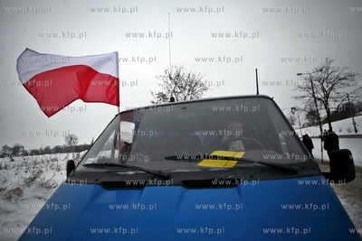 Gdansk. Trakt sw. Wojciecha. Protest kierowcow samochodow...