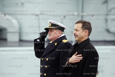 Gdynia. ORP Blyskawica. Wizyta ambasadora Stanow Zjednoczonych...