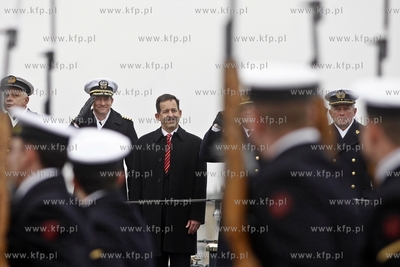 Gdynia. ORP Blyskawica. Wizyta ambasadora Stanow Zjednoczonych...