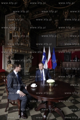 Gdansk. Wizyta premiera Finlandii Jyrki Katainenena....