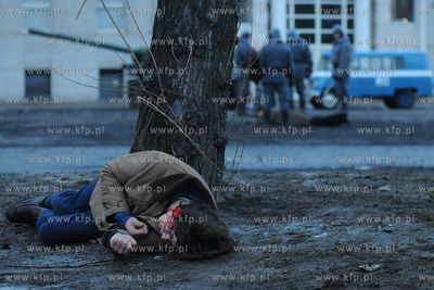 Plan zdjeciowy filmu o masakrze robotnikow na Wybrzezu...