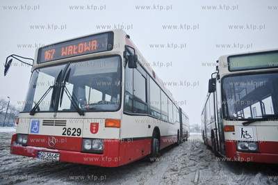Autobusy ZKM na petli autobusowej przy ulicy Walowej,...