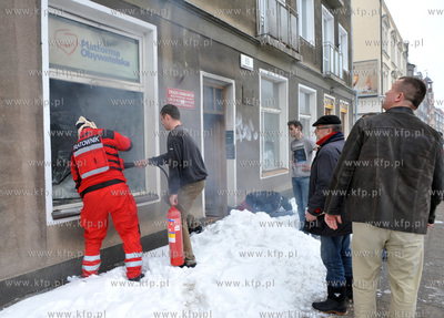 Gdansk. Podwale Staromiejskie. Pozar w Biurze Powiatowym...