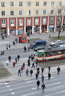 Gdansk. Wrzeszcz. Przystanek tramwajowy na al. Grunwaldzkiej...