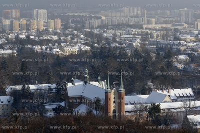 Widok z wiezy widokowej na Pacholku w Gdansku Oliwie....