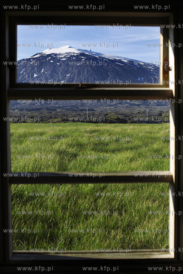 Islandia krajobraz wyspy, na gory Snaefellsjokull ...