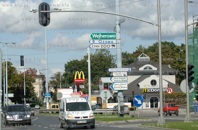 Gdansk Oliwa. Okolice petli tramwajowej na al. Grunwaldzkiej,...