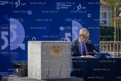 Wmurowanie kamienia węgielnego pod Centrum Sportu....