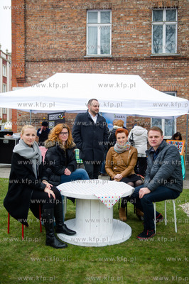 Gdansk. Plac T. Polaka. Briefing prasowy poprzedzajacy...