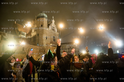 Gdańsk. Zabawa sylwestrowa na Targu Węglowym.  31.12.2016...