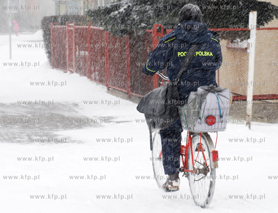 Rumia. Zima ponownie o sobie przypomniala.  Nz. lisonosz...