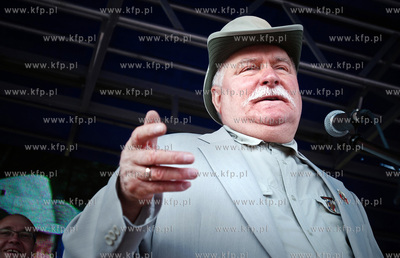 Pierwszy Maraton Sierpniowy w Gdansku Nz. Lech Walesa...