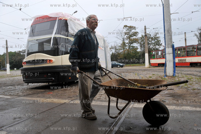 Zajezdnia tramwajowa na Abrahama w Gdansku Wrzeszczu....