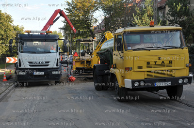 Awaria wodociagu na ul. Sobieskiego w Gdansku. Odcinek...