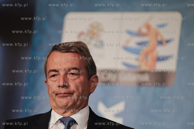 Gdansk. Sala Rady Miasta. Konferencja prasowa Niemieckiej...