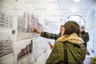 Gdansk. Spotkanie z dziennikarzami, prezentujace postep...