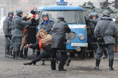 Plan zdjeciowy filmu o masakrze robotnikow na Wybrzezu...