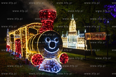 Przedpremierowy pokaz iluminacji w Lumina Park na terenie...