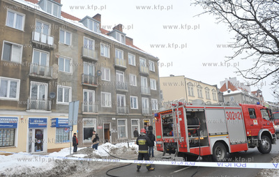 Gdansk. Podwale Staromiejskie. Pozar w Biurze Powiatowym...