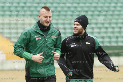 Gdańsk. Stadion przy ul. Traugutta. Trening drużyny...