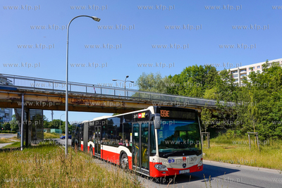 Gdańsk, Suchanino. Kładka dla pieszych nad ul. Powstańców...