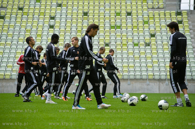 Gdansk. Stadion PGE Arena. Pierwszy oficjalny trening...