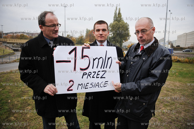 Gdansk. Wysepka na Wezle Kliniczna. Konferencja prasowa...