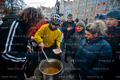 Gdansk. Dlugi Targ. Zimowy Przejazd Rowerowy, zorganizowany...