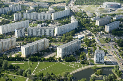 Gdansk Zabianka z lotu ptaka.  Po prawej skrzyzowanie...