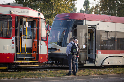 Zderzenie tramwajów na ul. Marynarki Polskiej w Gdańsku.
18.10.2018
fot....
