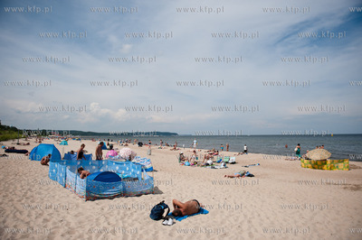 Sopot. Tlumy turystow, podczas slonecznego i goracego...