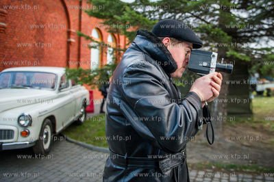 Gdansk. Teren przez Historyczna Sala BHP. Inscenizacja...