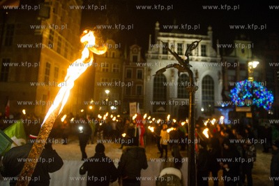 Gdansk. Dlugi Targ. Manifestacja przeciwko przyjmowaniu...