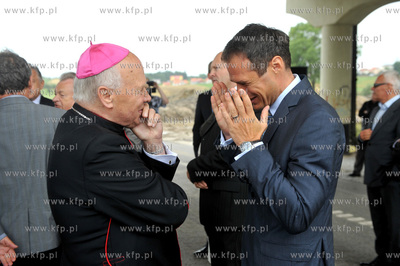 Gdansk. Obwodnica Trojmiasta. Wmurowania kamienia wegielnego...