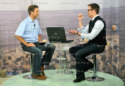 Studio telewizji CSBTV w Rumi. Nagranie programu "...