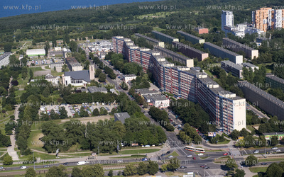 Gdansk Przymorze z lotu ptaka. Dom mieszkalny tzw,...
