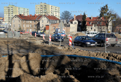 Prace budowlane na Trasie Slowackiego w okolicy ul....