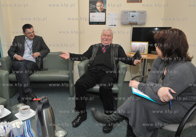 Lech Walesa w Radiu Gdansk. 27.03.2013 Nz. Lech Parell,...