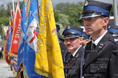 Otwarcie nowej remizy, strażnicy Ochotniczej Straży...