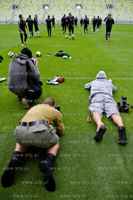 Gdansk. Stadion PGE Arena. Pierwszy oficjalny trening...