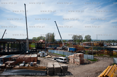 Gdansk. Budowa ulic i torowisk na ul Hallera i Uczniowskiej,...