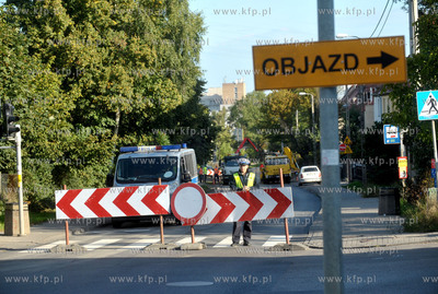 Awaria wodociagu na ul. Sobieskiego w Gdansku. Odcinek...