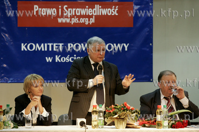 Koscierzyna. Wizyta prezesa PIS Jaroslawa Kaczynskiego....