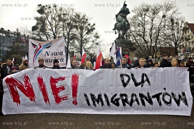 Gdańsk. Manifestacja przeciw imigrantom. 22.11.2015...