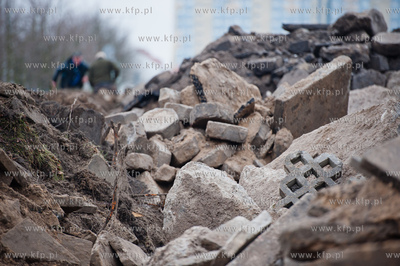 Slupsk. Remontowana i modernizowana ulica Grunwaldzka,...