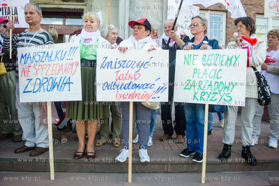 Gdansk. Urzad Marszalkowski. Pikieta przeciwko prywatyzacji...